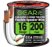 GearIT Câble Audio CCA pour Haut-Parleur - 2 x 1,5 mm ≤ (60,96 m - Blanc) - Aluminium plaqué de cuivre - Idéal pour Hi-FI Home Cinéma et Haut-parleurs de Voiture - Calibre 16 AWG, 60,96 m