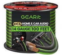 GEARit Câble de haut-parleur de calibre 14, 30,5 m pour audio de voiture, home cinéma, CCA (noir vert)