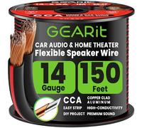 GEARit Câble de haut-parleur de calibre 14, 45 m, câble de haut-parleur 14 | Fil de haut-parleur de calibre 14 avec marqueurs de pied, polarité marquée, fils de haut-parleur 14 AWG pour installations de