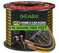 GEARit Câble de haut-parleur de calibre 16 avec marqueurs de pied et marquages de polarité, câble de haut-parleur flexible pour audio de voiture et de cinéma maison, câble audio pour installations à