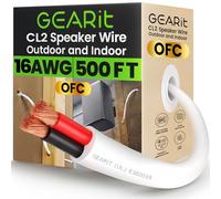 GearIT Câble de Haut-Parleur Mural OFC 2 x 1,5 mm ≤ (152,4 m - Blanc - Cuivre sans oxygène - Câble Audio Hi-FI pour Mur/Classe CL2 / 2 conducteurs - Calibre 16 AWG, 152,4 m - Blanc)