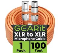 GearIT Câble de microphone XLR vers XLR (30,5 m, 1 paquet) XLR mâle vers femelle Câble XLR équilibré à 3 broches pour mixeur de micro, studio d'enregistrement, podcast - Orange, 30,5 m