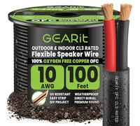 GearIT Câble d'enceinte 10/2 (30,5 m) Calibre 10 AWG - Enfoncement direct extérieur dans le sol/dans le mur/Classé CL3 CL2 / 2 conducteurs - Cuivre sans oxygène OFC, noir, 30,5 m