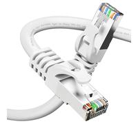 GearIT Câble Ethernet Cat6A (9,1 m, blanc) 10 Gbit/s blindé SSTP, câble Ethernet blindé SFTP, 26 AWG, 4 paires de câbles réseau Cat6 en cuivre nu solide, câble réseau blindé Cat 6 - 9,1 m