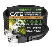 GearIT Câble Ethernet extérieur Cat6 (20 m) 23 AWG en cuivre pur, FTP, LLDPE, imperméable, enfouissement direct, dans la terre, résistant aux UV, PoE, réseau, LAN, Internet, câble Cat 6, Cat6 - 20