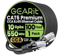GearIT Câble patch Cat6 CCA noir de 30,5 m