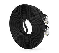 GearIT Câble plat Ethernet plat Cat6 de 7,6 m - 30 AWG - Pour environnement haute densité - Noir