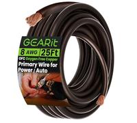 GearIT Fil électrique de calibre 8 (7,6 m - Noir translucide) - Fil d'alimentation/de terre automobile primaire, câble de batterie, haut-parleur audio de voiture, remorque de camping-car, ampli, 8 ga AWG 7,6 m