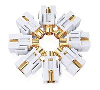 GearIT Lot de 10 connecteurs BNC Keystone pour câbles BNC - Prise murale BNC - F/F SDI Keystone - Avec prise TV - Blanc