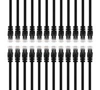 GearIT Lot de 50, Câble de Brassage Ethernet Cat5e 0,91 m. Câble Réseau LAN d’Ordinateur RJ45 sans Accroc, Noir. Compatible avec Les Commutateurs à 48 Ports POE Montage en Rack 48 Ports Gigabit