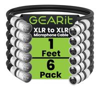 GearIT Lot de 6 câbles de microphone XLR vers XLR (4.5 m, lot de 6) XLR mâle vers femelle,Câble XLR 3 broches blindé équilibré pour mixeur de micro, studio d'enregistrement, podcast, 4.5 m, lot de 6