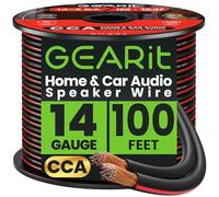 GearIT Pro Series Câble de haut-parleur 14 AWG (30,48 mètres) Idéal pour les haut-parleurs Home Cinéma et les haut-parleurs de voiture Noir