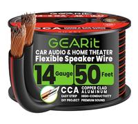 GearIT Pro Series Câble de haut-parleur 14 AWG pour home cinéma et haut-parleurs de voiture Noir 15,24 m