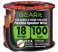GearIT Pro Series Câble d'enceinte 18 AWG de calibre 18 AWG (30,48 mètres), idéal pour les haut-parleurs de cinéma maison et les haut-parleurs de voiture, noir