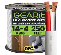 GearIT Pro Series Câble d'enceintes 4 conducteurs CL2 14 AWG OFC Calibre 14 pour câble d'enceintes murales 100 Feet / 30.48 Meters Blanc