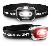 GearLight S500 - Lot de 2 lampes frontales à LED - Pour la course, le camping et l'extérieur - Avec lumière rouge de sécurité - Pour adultes et enfants