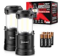 GearLight Sunlit Camping Lantern - 2 Portable, LED Battery Powered Lamp Lights with Magnetic Base and Foldable Hook for Emergency Power Outages, Camp Sites & Everyday Use