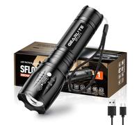 GEARLITE Lampe torche LED rechargeable, 2 000 lm zoomable avec 3 modes, longue durée, étanche IP65, lampe torche LED super lumineuse pour camping, randonnée, urgences, cadeaux pour hommes, papas