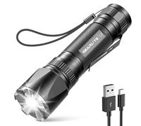 GEARLITE Lampe torche LED rechargeable, 3500 lm Lampes torches LED super lumineuses avec clip de mise au point réglable, 3 modes d'éclairage, étanche, petite lampe de poche pour les coupures de