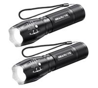 GEARLITE Lampe Torche LED Ultra Puissante 2 Pièces, 2000 Lumens Mini Lampe de Poche Enfant avec 5 Modes, IPX6 Étanche IncassableLampe Torche Tactique Zoomable pour Camping Pêche Randonée Urgences