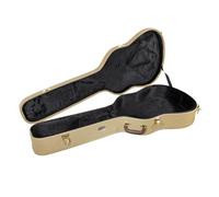 Gearlux Étui rigide pour guitare acoustique Dreadnought avec serrure extérieure et clé, compartiment intérieur pour accessoires et rembourrage intérieur en peluche - Tweed