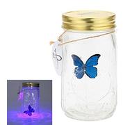 Gearmax® 1 Piece Lamp Romantique Verre Papillon LED Jar/Papillon réservoir Bouteille Valentine Enfants Cadeau Décoration Présent(Bleu)