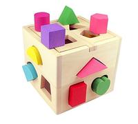 Gearmax Cube De Tri De Formes, Boîte de Renseignement Forme de Boîte en Bois Sagesse/Jouets éducatifs pour la Petite Enfance Montessori Pédagogiques Aides Enfants