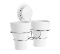 Gearmax PP + ABS + Acier INOX 200Cu3 Support Mural Porte 2 Gobelets Brosse à Dents Ventouse Suspendu Le Mur pour Toilettes Salle Bain