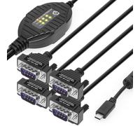 Gearmo Adaptateur USB type C vers série 4 ports avec indicateurs LED Rx/TX par port