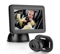 GEARMONSTER Caméra de voiture pour bébé HD 1080P, caméra de siège arrière 4,3'' avec moniteur, USB Plug-and-Play, caméra de rétroviseur de voiture avec vision nocturne, écran de rétroviseur de voiture