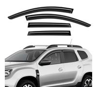 GEARMONSTER Déflecteurs d'air compatibles avec Dacia Duster II 2018-2023, autocollants, déflecteur de pluie et de vent pour vitre de voiture, protège-pluie, 4 pièces, Noir