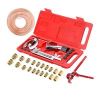 GEARMONSTER Évaseur de tuyau de frein double et simple pour conduites de frein, 7,62 m Ø 4,75 mm Câble de frein avec 16 connecteurs + 4 connecteurs, pince à plier, kit de conduites de frein