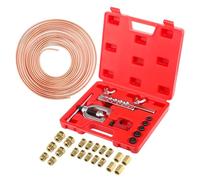 GEARMONSTER Kit de conduites de frein, 7,62 m Ø 4,75 mm avec 16 raccords + 4 connecteurs, double et simple évaseur pour conduite de frein