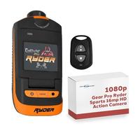 GearPro Ryder Caméra d'action 360°, haute résolution, images 16 MP, vidéo 1080p, écran LCD pliable de 1,5", étanche, anti-secousses, HDMI, fente micro SD, accessoires de montage et télécommande, 9,8 x