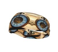 Gears Clock Bandeau de sport pour homme et femme Motif horloge Bronze Pour course à pied, yoga, gym, entraînement, cyclisme