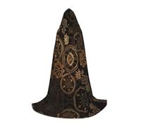 (Gears Clock Bronze Century) Cape à capuche imprimée pour adolescents fête costumée Halloween Cape douce et élastique, M