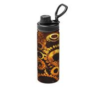 Gears Clock Bronze Century Impression 532 ml Sports Isotherme Bouteille de voyage polyvalente pour basket-ball extérieur