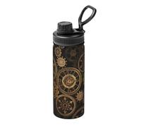Gears Clock Bronze Century Impression 532 ml Sports Isotherme Bouteille de voyage polyvalente pour basket-ball extérieur