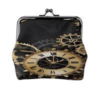 Gears Clock Bronze Century - Porte-monnaie compact pour femme avec serrure étanche pour cadeaux de voyage, Noir , Taille unique, Sac à dos décontracté