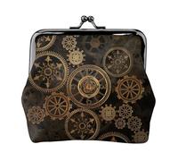 Gears Clock Bronze Century Portefeuille pour femme, porte-monnaie pour femme, petit portefeuille pour femme, adapté pour les femmes, élégant et personnalisé, noir, One Size, Art déco