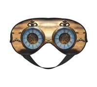 Gears Clock Bronze Century Print Cache-œil pour homme femme Avion voyage sieste nuit sommeil