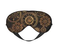 Gears Clock Masque de sommeil en soie avec boucle réglable pour femme Motif horloge Bronze Siècle