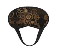 Gears Clock Masque de sommeil occultant en bronze avec imprimé siècle - Couverture des yeux pour dormeur latéral, doux et confortable, parfait pour les voyages, la méditation