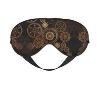 Gears Clock Masque de sommeil réversible avec impression bronze, idéal pour le camping, la méditation et les quarts de travail, ajustement parfait, pas de fuite de lumière