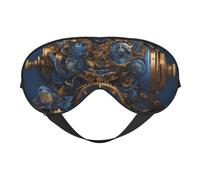 Gears Clock Masque Occultant pour les yeux Motif Bronze Century Imprimé Femmes Hommes Double Face Sangle Réglable Ombre à Paupières Sommeil Voyage Relaxant Masque Occultant