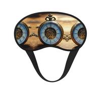 Gears Clock Masque pour les yeux avec bande élastique Bronze Siècle pour dormir, masque de sommeil occultant, bloque la lumière, confortable sieste de voyage