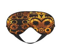 Gears Clock Masque pour les yeux avec impression bronze siècle, masque de sommeil soyeux pour homme et femme, pour le sommeil et la relaxation