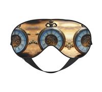 Gears Clock Masque pour les yeux avec impression bronze siècle, masque de sommeil soyeux pour homme et femme, pour le sommeil et la relaxation
