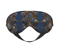 Gears Clock Masque pour les yeux avec impression bronze siècle, masque de sommeil soyeux pour homme et femme, pour le sommeil et la relaxation