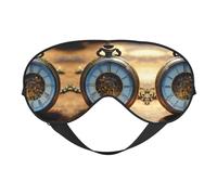 Gears Clock Masque pour les yeux double face en bronze avec impression siècle, occultant pour dormir, masque de sommeil confortable pour toutes les occasions